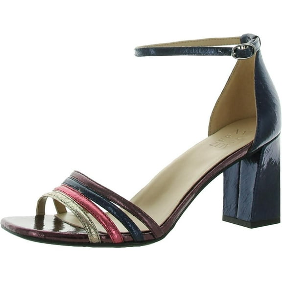 Naturalizer Womens Thena Block Heel Dress Sandal Luna Blue Multi Leather 10W