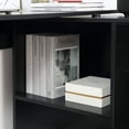 thumbnail image 2 of L Shaped Computer Desk, 180° Rotating Corner Desk with Storage Shelves, Drawer and Cabinet, Study Workstation for Home Office, Black, 2 of 9