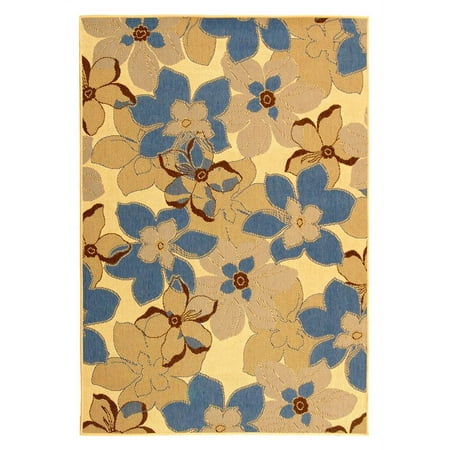 Safavieh Courtyard CY4022B Natural, Blue 5'3" Round Rug