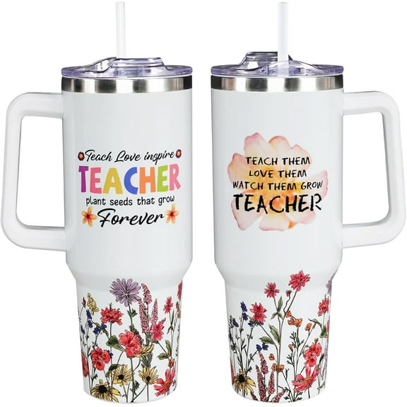 Teacher Christmas Gifts, Teacher Appreciation Gifts, Teacher Tumbler Cup 40 OZ, Teacher Birthday Gifts, Teacher Gifts for Women, Best Teacher Gifts from Student, Back To School Teacher Gifts