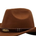 thumbnail image 4 of Povozer Kids Toddler Western Cowboy Hat Wide Brim Stylish Star Leather Cowboy Hat Cowgirl Dress Up Hat with Belt Buckle,Size 3-8 Years,Khaki, 4 of 5