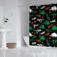 thumbnail image 2 of Black Rawr Dinosaur Skeleton Pattern Shower Curtain 84"x72" ,Bathroom Decorative Shower Curtains Set with 12 Hooks,Modern Waterproof Washable Shower Curtain, 2 of 6