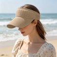 thumbnail image 4 of Ponytail Visor Hat for Women | Wide Brim Sun Protection Cap | Breathable Open Top, Quick Drying Fabric, Sweat Absorbent Band, Adjustable Fit, Summer Beach Activewear, 4 of 7