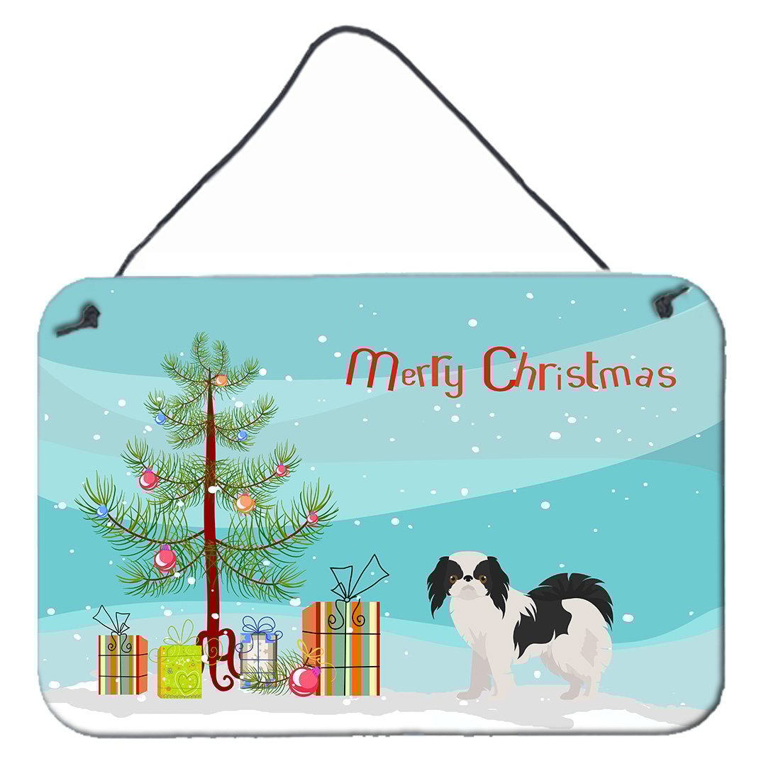 Carolines Treasures CK3462DS812 Japanese Chin Christmas Tree Wall or Door Hanging Prints 8x12 multicolor