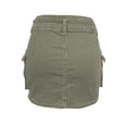 thumbnail image 5 of SONXAHE Dual Button Waist Cargo Mini Skirt for Women Side Cargo Pocket Street Daily Denim Skort, 5 of 6