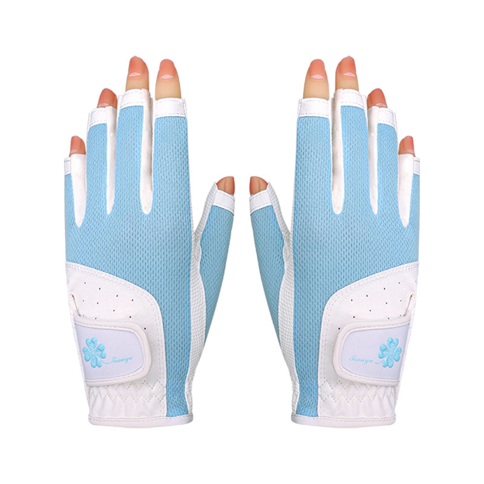 Sportteer Men Women Golf Gloves 1 Pair Golf -slip Silicone Sweat-absorbing Breathable Touch Screen Men Women Left Right Hand Outdoor Sports Breathable Golf Gloves