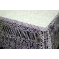 Tablecloths, Vinyl Crochet, Stain Resistant and Nonslip White (54x 72 Inches Rectangle)