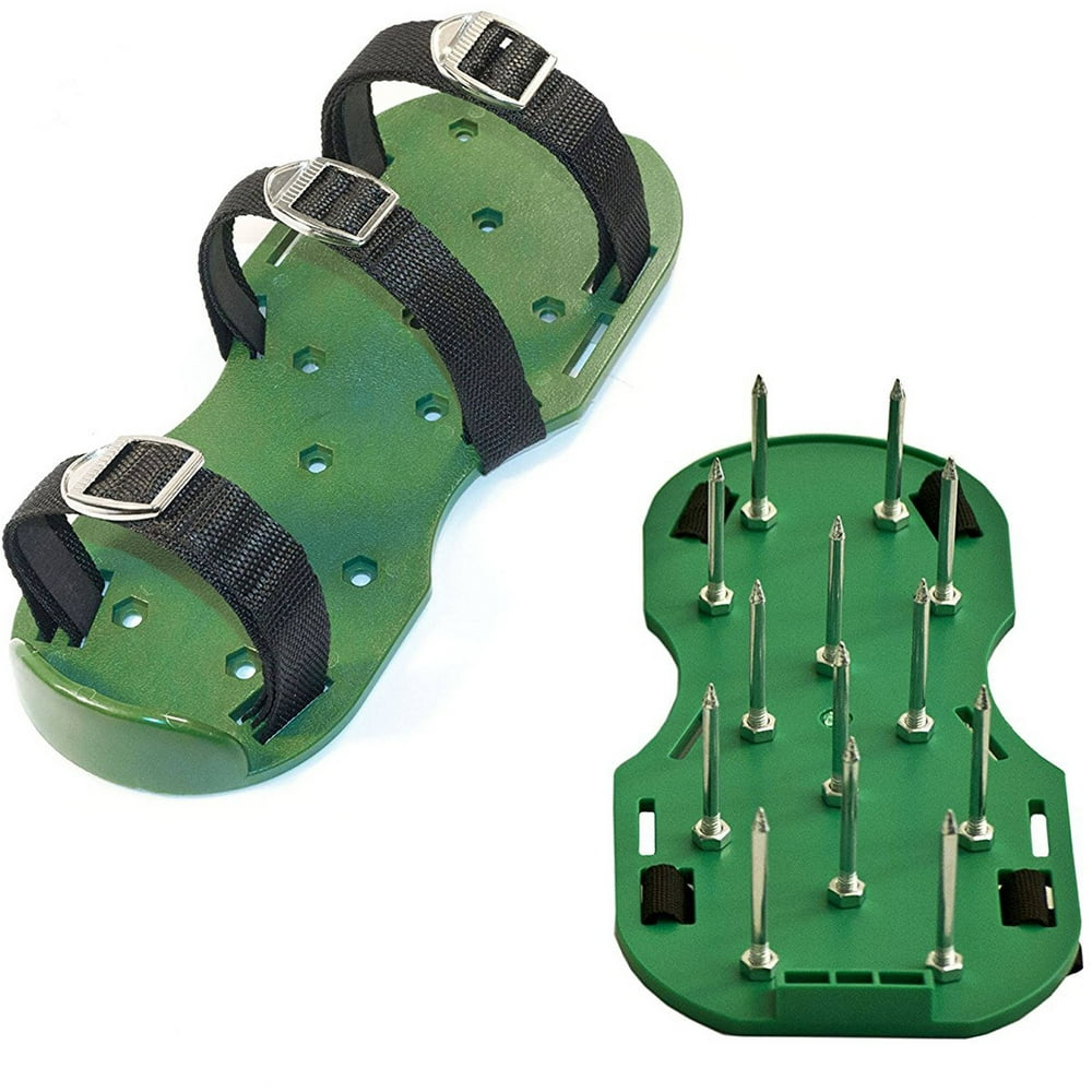 ALEKO AP2142 Lawn Garden Sharp Aerating Spike Shoes, Green
