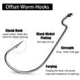 thumbnail image 3 of 100pcs EWG Offset Worm Hooks Extra Wide Gap Soft Plastic Bass Bait Fishing Hook, 3 of 27