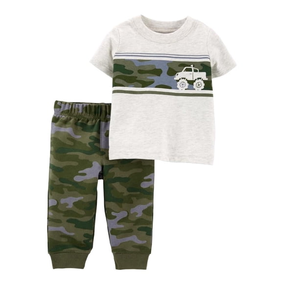 Set 2 Piezas Con Pants Carter's Niños 3-6M Estampado camuflajeado Blanco