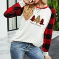 thumbnail image 5 of Chemises de Noël pour Femmes Tops à Carreaux Manches Longues Chandails en Molleton Tendance Blouse Tops, 5 of 5
