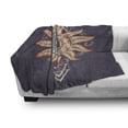 thumbnail image 3 of Occult Soft Flannel Fleece Throw Blanket, Mysterious Alchemy with Ornamented Crescent Sun and Interwoven Triangles, Cozy Plush for Indoor and Outdoor Use, 60" x 80", Multicolor, by Ambesonne, 3 of 6