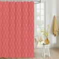 thumbnail image 4 of Fabric Shower Curtain Pink Red Long Wave Pattern Texture Shower Curtains with 12 Hooks Waterproof Machine Washable Bath Curtains for Bathroom, 72 x 84in, 4 of 6