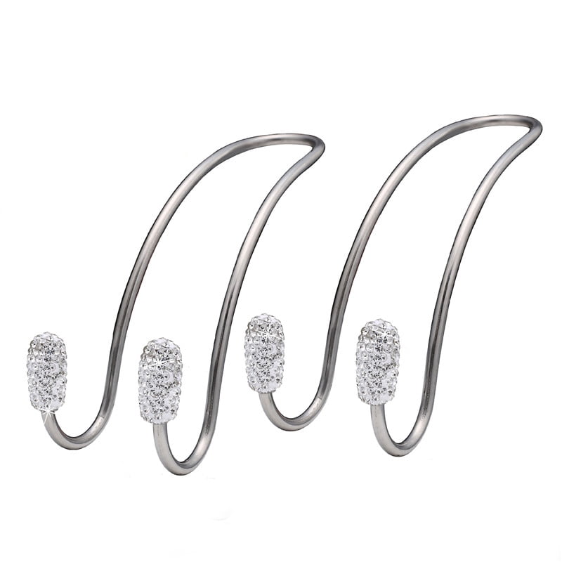 Bling Car Seat Hooks MTGOCHA Universal Car BackSeat Headrest Hangers Rhinestones Car Hangers Organizer Durable Auto Car Purse Hooks for Handbag Clothes Hat Grocery 4 Pack Black