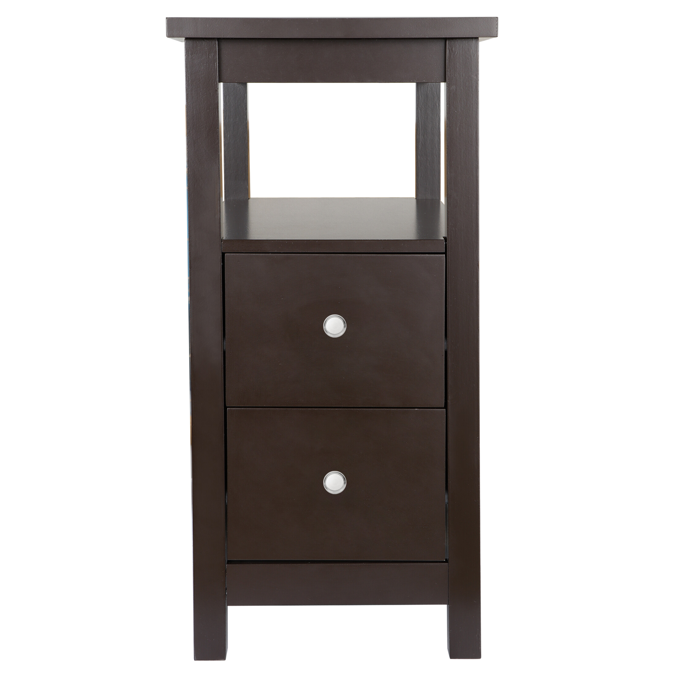 HomGarden 2-Drawer Wood End Table with Storage, Brown photo 6