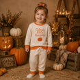 thumbnail image 2 of CAIVO Toddler Girl Fall Pumpkin Outfit Sets Long Sleeve Sweatshirt Jogger Pants Set Cute Pumpkin Halloween Kids 2 Piece Clothing Set, 2 of 4