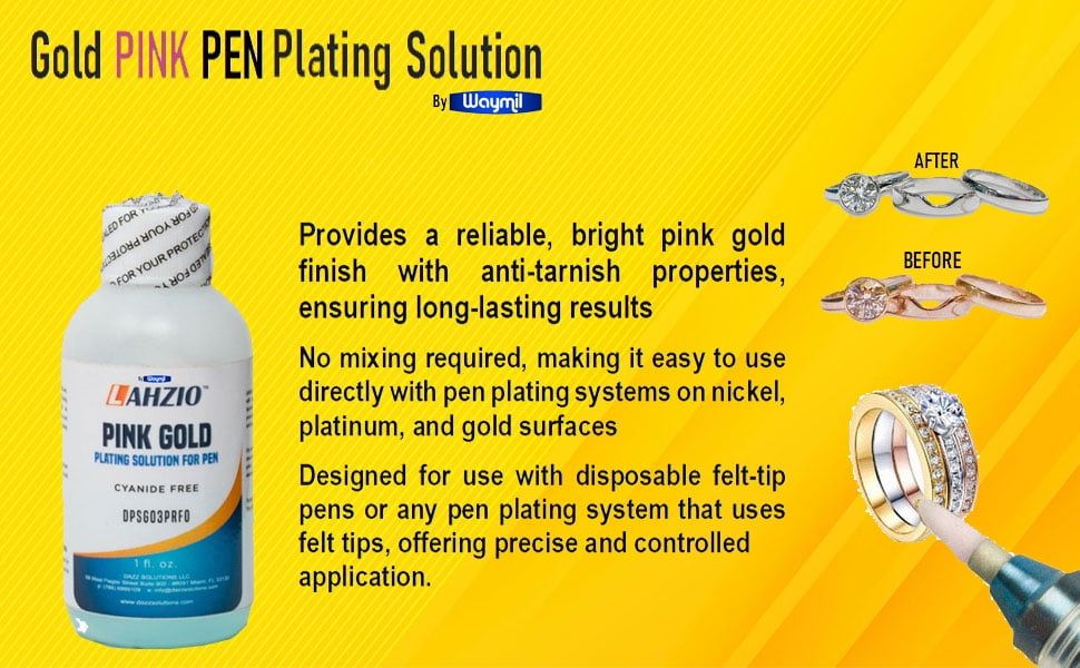 Eco-friendly Pink ROSE Color Gold Pen Plating Solution for Pen 1 FLOZ