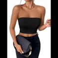 thumbnail image 1 of Tops de Tubo para Mujer, Tops Cortos Sin Tirantes, Básicos, Sin Espalda, Sin Mangas, Bandeau, Atuendos Bonitos para Salir de Verano 2025. Negro XS, 1 of 7