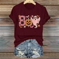 thumbnail image 5 of HCURIBAD Shirts for Women, Women's Round Neck Long Sleeve Top Halloween Printed Casual Loose T Shirt, Womens Graphic Tees, Halloween Shirts for Women 1PC Top Wine XL, 5 of 6