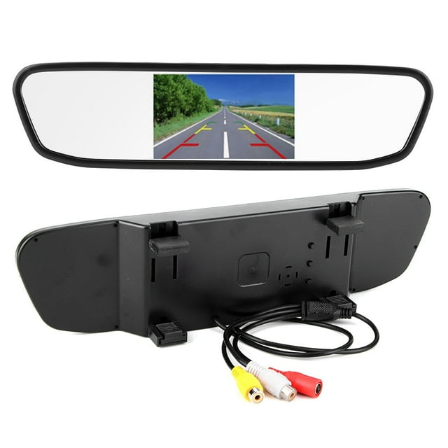 Monitor de coche, espejo retrovisor de coche de 4,3 pulgadas, monitor de marcha atrás, integración perfecta del monitor del coche