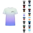 thumbnail image 1 of T-shirts Dégradé Montagne pour Femmes 2026 Été Décontracté Manches Courtes Col Rond T-Shirts Graphiques Randonnée Camping Hauts, 1 of 3