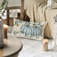 thumbnail image 6 of Sm:)e Blue Eucalyptus Leaves Pumpkin Fall Pillow Covers 12x20 Inch, Cushion Covers for Sofa Seasonal Home Decor, 6 of 8