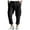 Black, variant on Kureaily Mens Cotton Yoga Pants Elastic Waist Trousers Casual Summer Beach Cargo Pants