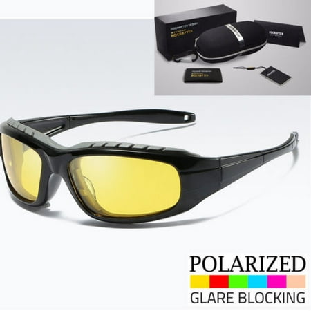 Polarized Harley Bike Motorcycle Riding Glasses Padded Yellow Wind Sunglasses