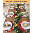 thumbnail image 4 of 13 Inch Round Placemats Set of 6, Red Snowman Christmas Non Slip Heat Insulation PP Table Mats, Snowflake Xmas Tree Winter Elk Washable Place Mats for Kitchen Dining Party Table Decor, 4 of 7