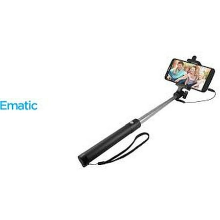 Ematic Extendable Selfie Stick with Camera Button (Extends (Best Selfie Camera App)