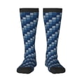 thumbnail image 2 of Picia Women Crew Soft Moisture-wicking Socks Pixel Grid Pattern Design Cotton Socks, One Size fit All, 2 of 9