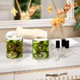 thumbnail image 7 of WOBOGO Kiwi Fruit Pattern Transparent Plastic Jar 4pcs Cotton Swabs Balls Pads Floss Stick Dispenser Bathroom Vanity Storage Organizer, 7 of 7