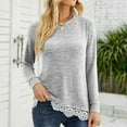 thumbnail image 6 of AOOCHASLIY Hoodies for Women Round-Neck Color Matching Pocket Recreational Long Sleev Tops, 6 of 7