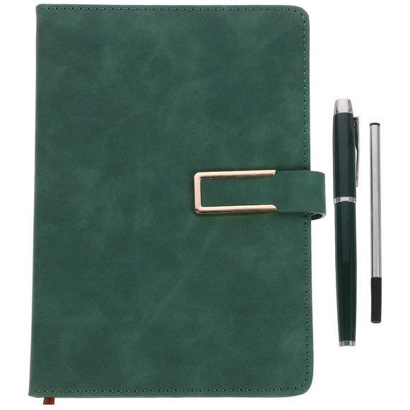 1 juego de bloc de notas de escritura retro, cuaderno de conferencias de negocios, bloc de notas de conferencias de oficina con juego de bolígrafos