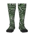 thumbnail image 2 of Picia Women Crew Soft Moisture-wicking Socks Green Snakeskin Pattern Design Cotton Socks, One Size fit All, 2 of 9