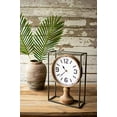 thumbnail image 2 of METAL FRAMED TABLETOP WOODEN CLOCK, 2 of 2