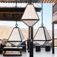thumbnail image 6 of GLA-9705-OP-BC Crystorama Lighting Glacier - Three Light Outdoor Chandelier-Black Charcoal Finish-White Opal Glass Color, 6 of 10