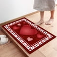 thumbnail image 3 of Door Mat 31.5 x 20 Inch Welcome Mat Front Floor Mats, Non Slip Indoor Carpet/Absorbent Outdoor Shoes Scraper, Valentines Day Red Heart Shaped and Love Lips Low-Profile Rugs Doormats for Entryway, 3 of 6