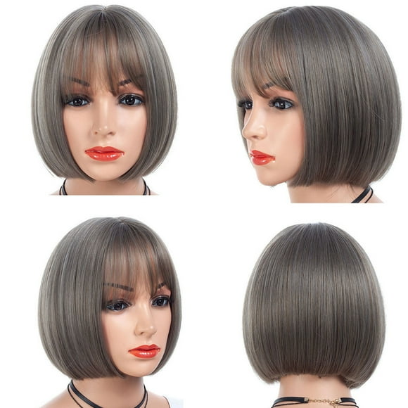 EGNMCR Wigs Human Hair Fashion Fiber Full End Short Bob Cosplay Party Wigs for Black Women wig hair