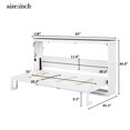 thumbnail image 4 of Kumix Twin Size Murphy Bed with LED Light, Murphy Bed Can Be Folded into a Cabinet, Hidden Wall Bed Cabinet, White+Brown, 4 of 7