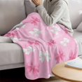 thumbnail image 3 of Pink White Bow Blanket Soft Cozy Warm Throw Blanket for Couch, Plush Fuzzy Flannel Fleece Blankets for Sofa, Modern Art Watercolor Bowknot Bed Blankets Lightweight Gifts for Women, 50"x60", 3 of 9