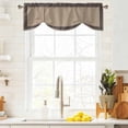 thumbnail image 3 of Black Brown Greek Key Tie Up Valance Curtains for Windows, Kitchen Curtains Window Treatments, Geometric Greece Ancient Farmhouse Geo Short Window Shades Valances for Bedroom Bathroom Cafe 42"x18", 3 of 8