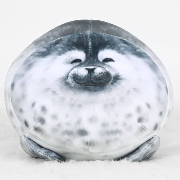Kidora Toys Chubby Blob Seal Pillow Stuffed Cotton Plush Animal Toy Cute Ocean Pillow (Gray, Small 12 inch)