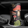 thumbnail image 3 of 20oz Colorful Mushroom Leaf Black Pattern Skinny Tumblers Stainless Steel Tumbler with Lid and Straw,Vacuum Insulated Double Wall Travel Tumbler Cups with Cleaning Brush for Coffee,Tea, 3 of 6