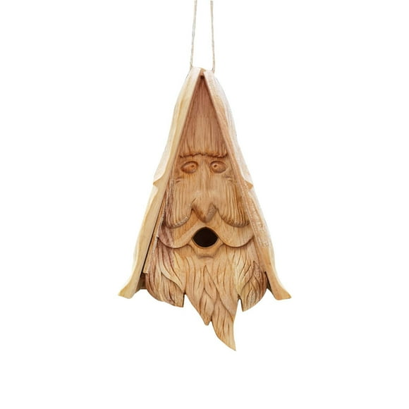 Outdoor Garden Simulation Birdhouse Wooden Bird Feeder Hanging Old Mans Bird House Feeder