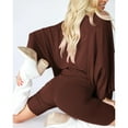 thumbnail image 5 of Tiqkatyck Outfits Sets Clearance, Women 2 Piece Outfit Set Casual Oversized T Shirt Tops Shorts Workout Sports Tracksuit Shorts Sets Women 2 Piece Outfits Brown S, 5 of 7