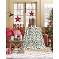 thumbnail image 3 of Winter Christmas Flannel Blanket for Bed,Travel and Camping, Holly Berry Plants Leaves Super Soft Cozy Blanket for All Seasons 50"x60", 3 of 6