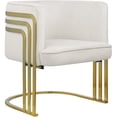 thumbnail image 1 of Meridian Furniture Rays Cream Velvet Upholstered Accent Chair, 1 of 16