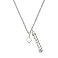 thumbnail image 1 of Delight Jewelry Silvertone Mini Two Sided White Heart Silvertone Courage Strength Wisdom Honesty Bar Charm Necklace, 23", 1 of 4