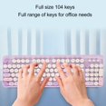 thumbnail image 3 of Retro Typewriter Keyboard Mouse Set, 104Keys Full Size Keyboard 1600 DPI Optical Mouse, 2.4G Cordless Mechanical Round Keycap Keyboard Mouse For  For OS X, 3 of 8